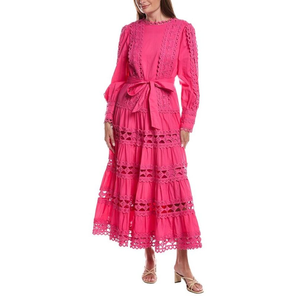 Layered With Love Womens  Embroidered Maxi Dress, Pink